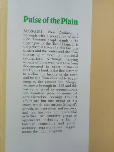 Pulse of the Plains - A History of Mosgiel by W.R. Kirk SIGNED COPY