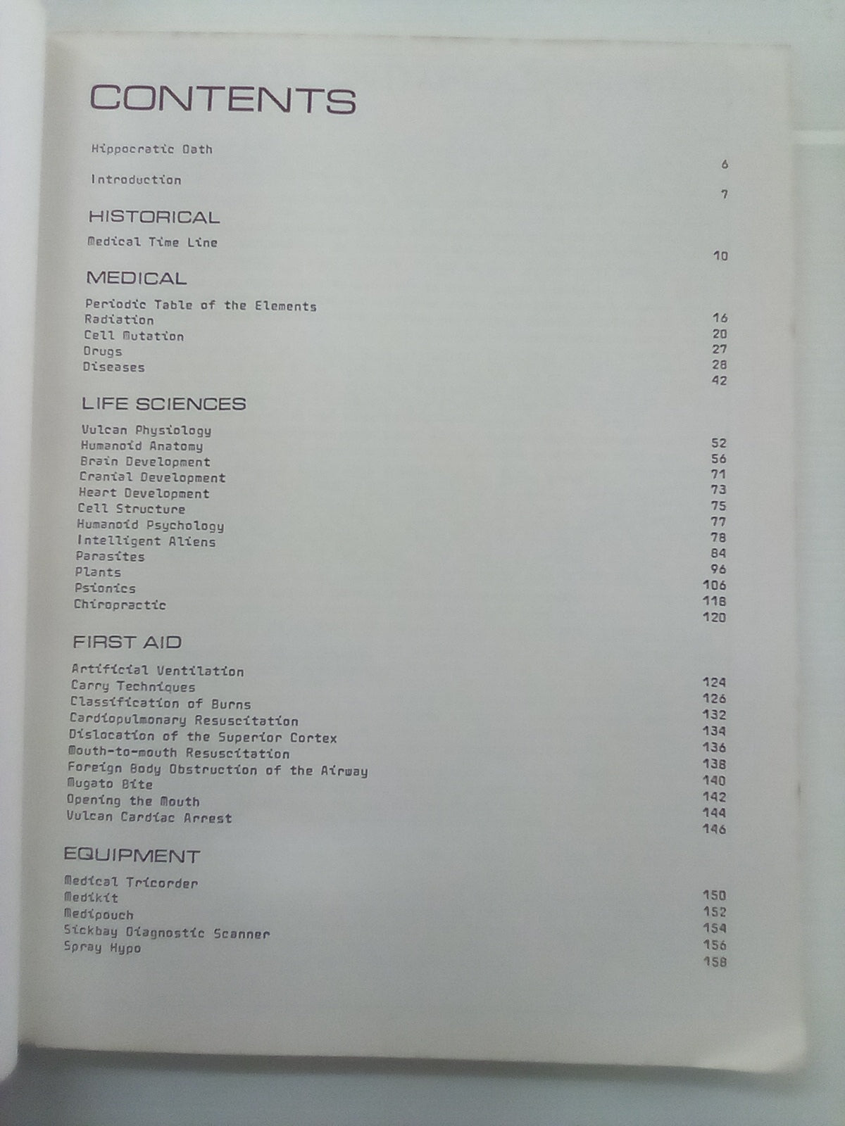 Star Fleet Medical Reference Manual