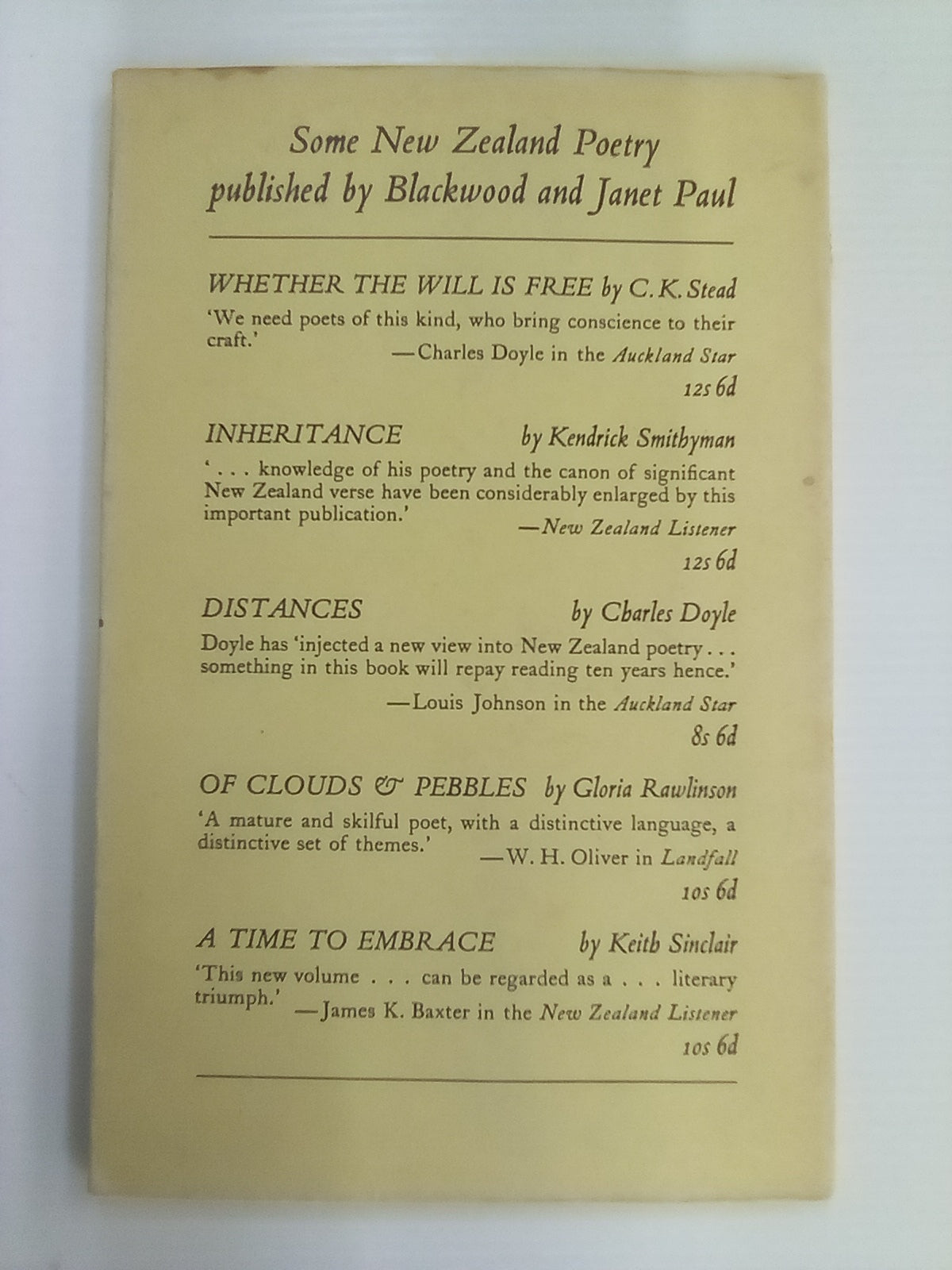 No Ordinary Sun (1965) by Hone Tuwhare