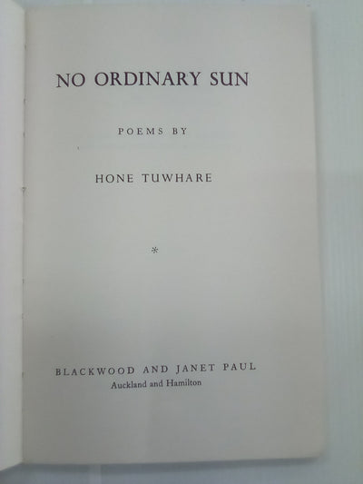 No Ordinary Sun (1965) by Hone Tuwhare