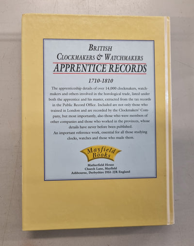 British Clockmakers & Watchmakers Apprentice Records 1710-1810