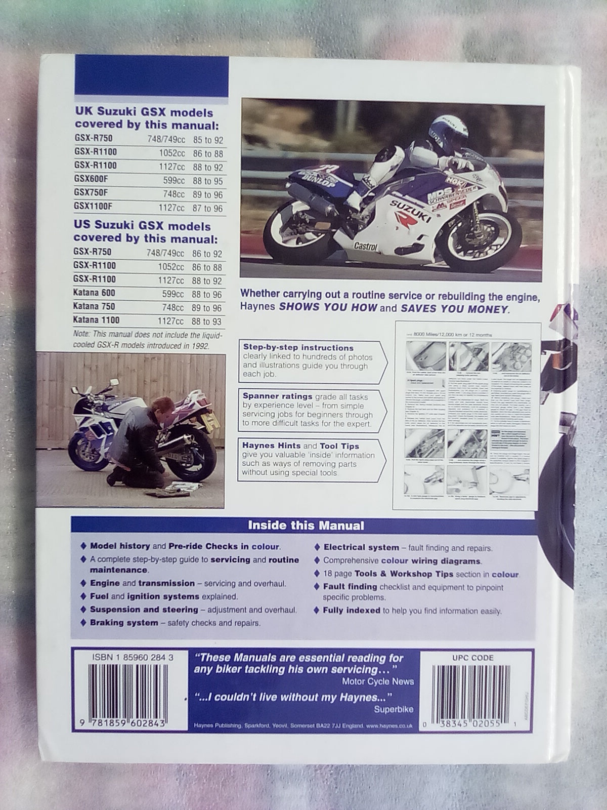 Suzuki GSX-R750 & 1100 '85 TO '92 and GSX600F, 750F, & 1100F '88 to '96 Haynes Manual