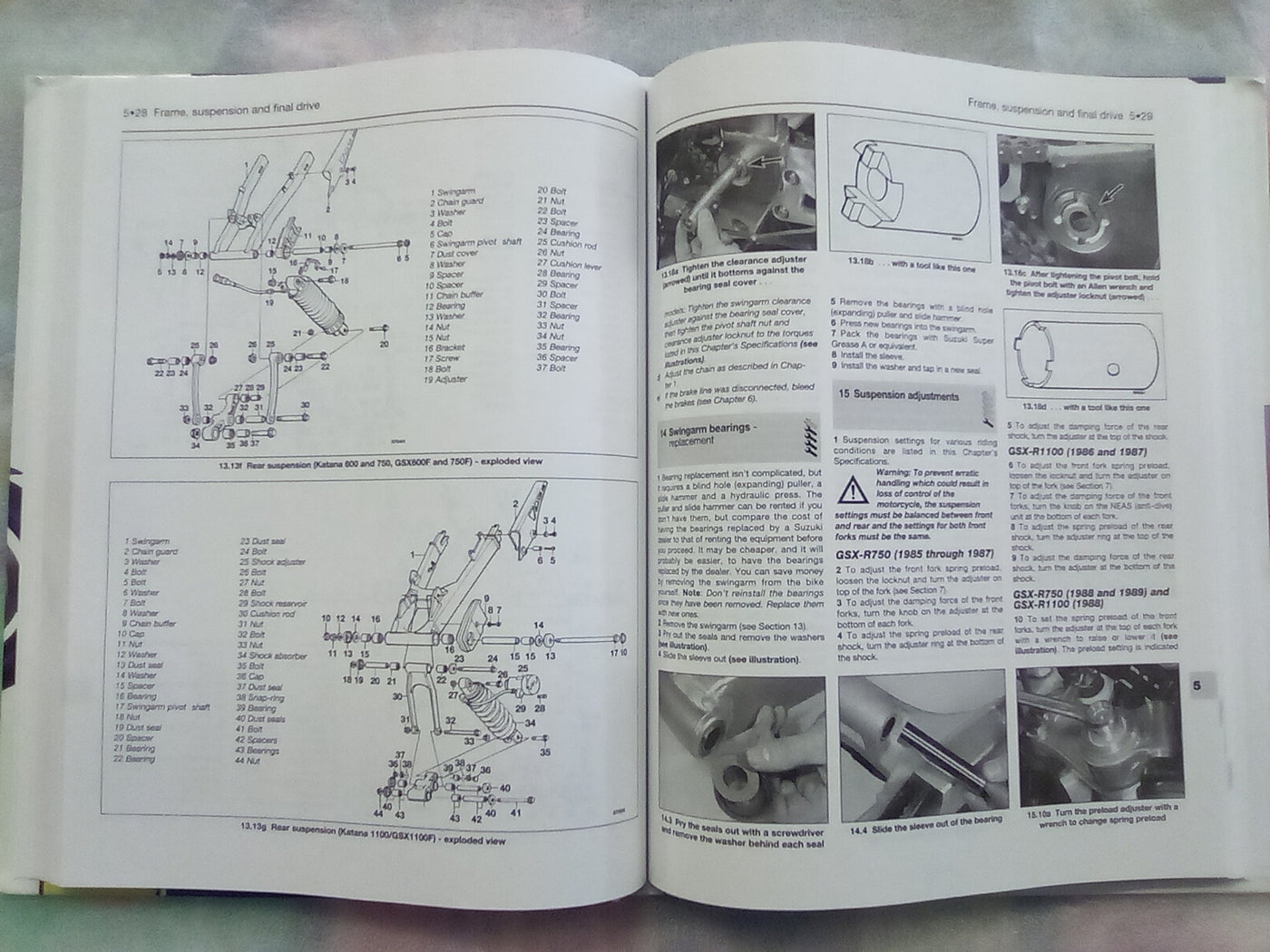 Suzuki GSX-R750 & 1100 '85 TO '92 and GSX600F, 750F, & 1100F '88 to '96 Haynes Manual