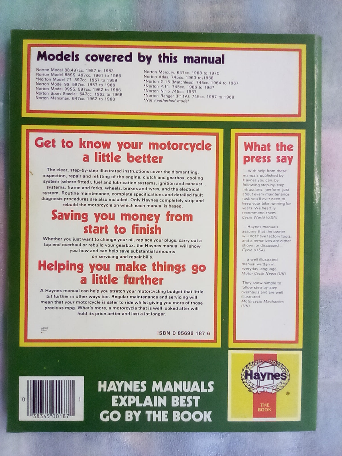 Norton 500, 600, 650, & 750 Twins 1957-1970 Haynes Manual