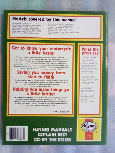 Norton 500, 600, 650, & 750 Twins 1957-1970 Haynes Manual