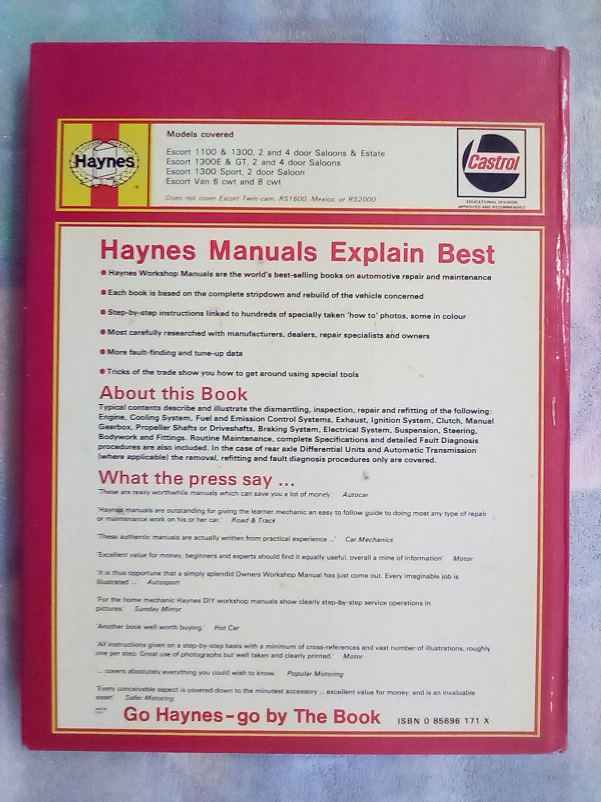 Haynes Ford Escort Workshop Manual 1968 to 1974 (1100 & 1300cc)