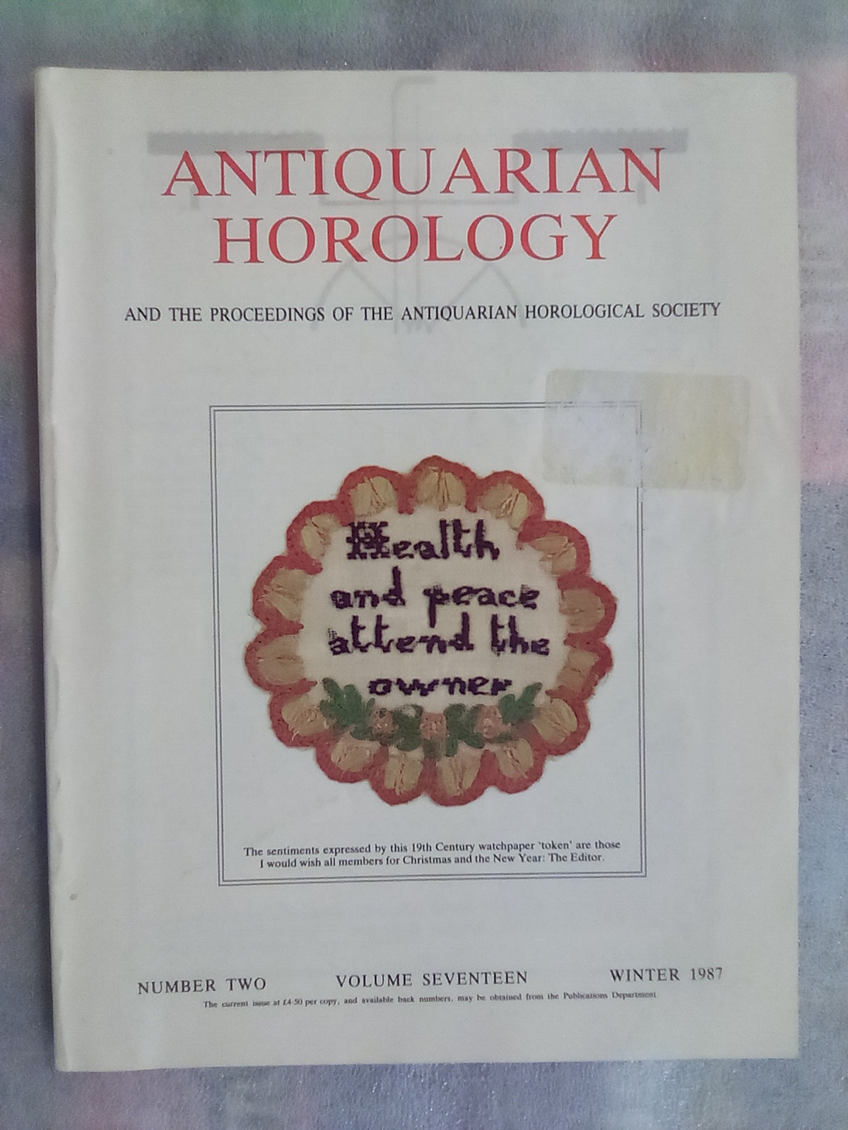 Antiquarian Horology Journal - 6 Issues from 1986-1987