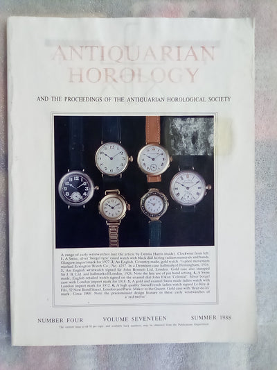 Antiquarian Horology Journal - 8 Issues from 1988-1989