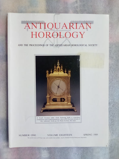 Antiquarian Horology Journal - 8 Issues from 1988-1989