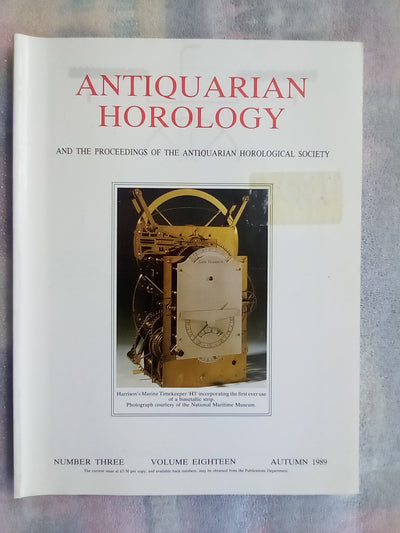 Antiquarian Horology Journal - 8 Issues from 1988-1989