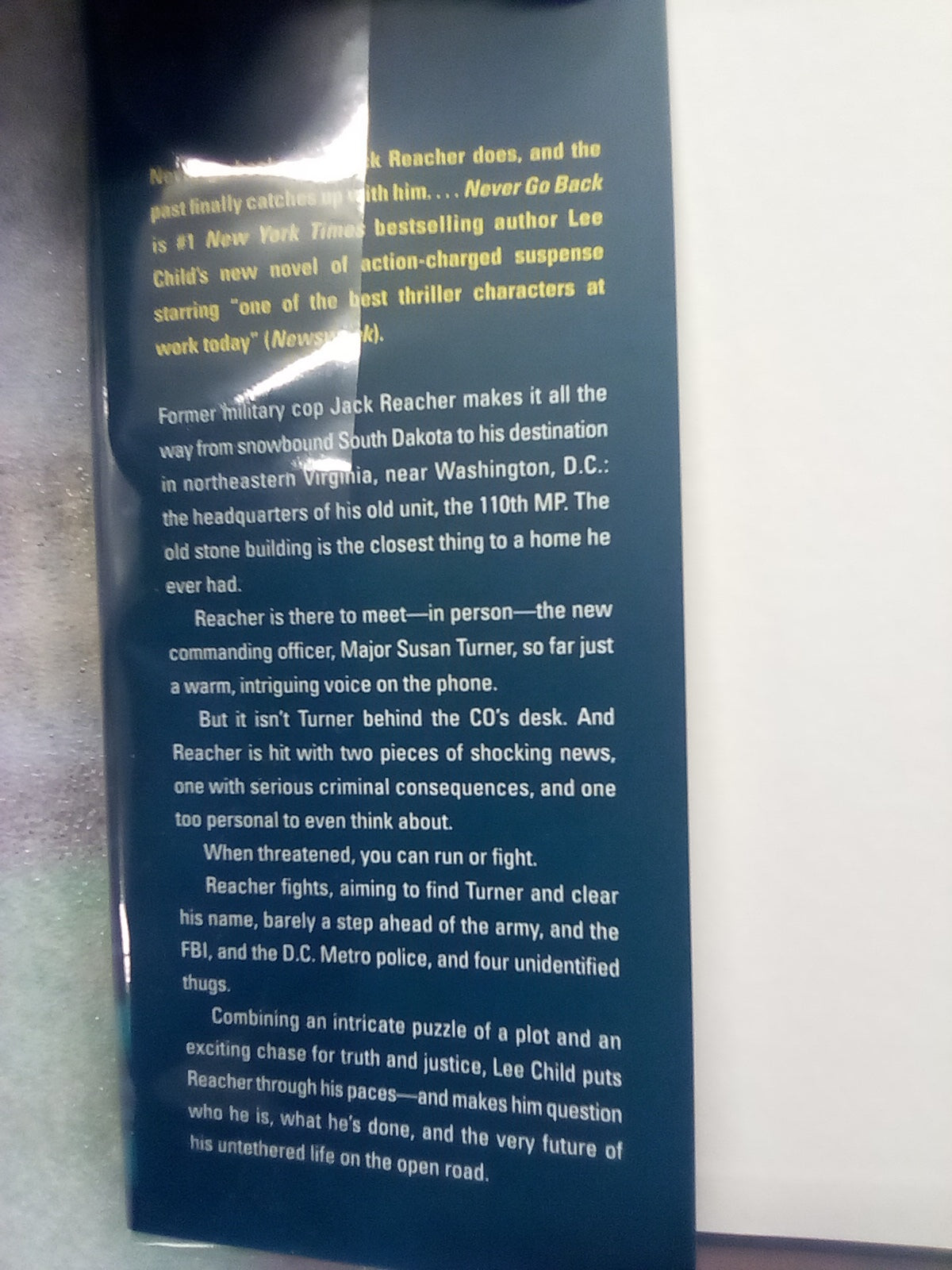 Never Go Back by Lee Child (USA 1st. Edition Hardback)