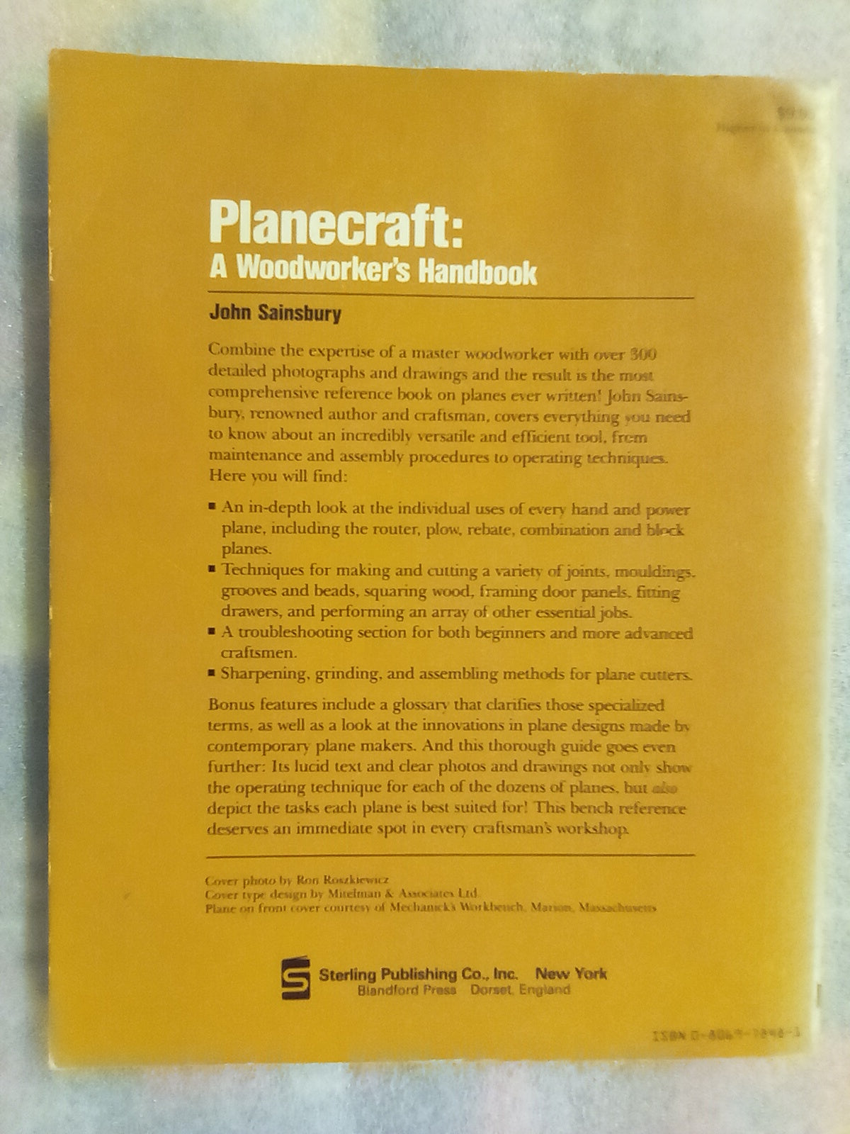 Planecraft - A Woodworkers Handbook by John Sainsbury