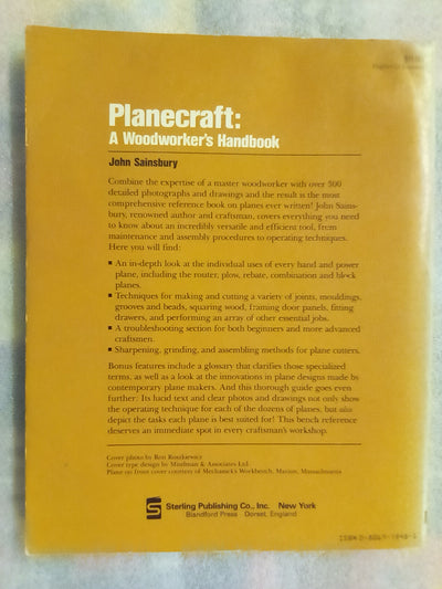 Planecraft - A Woodworkers Handbook by John Sainsbury