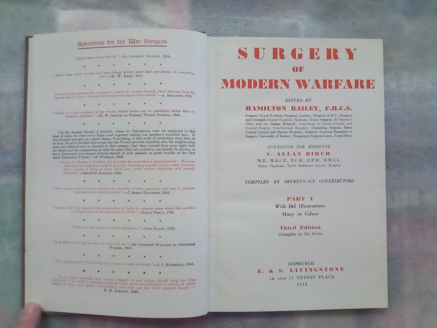 Surgery of Modern Warfare - Third Edition - 6 Volume Set (1944)
