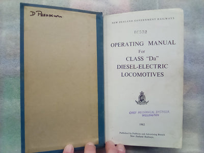 Operating Manual for Class Da Diesel Electric Locomotives - NZ Railways