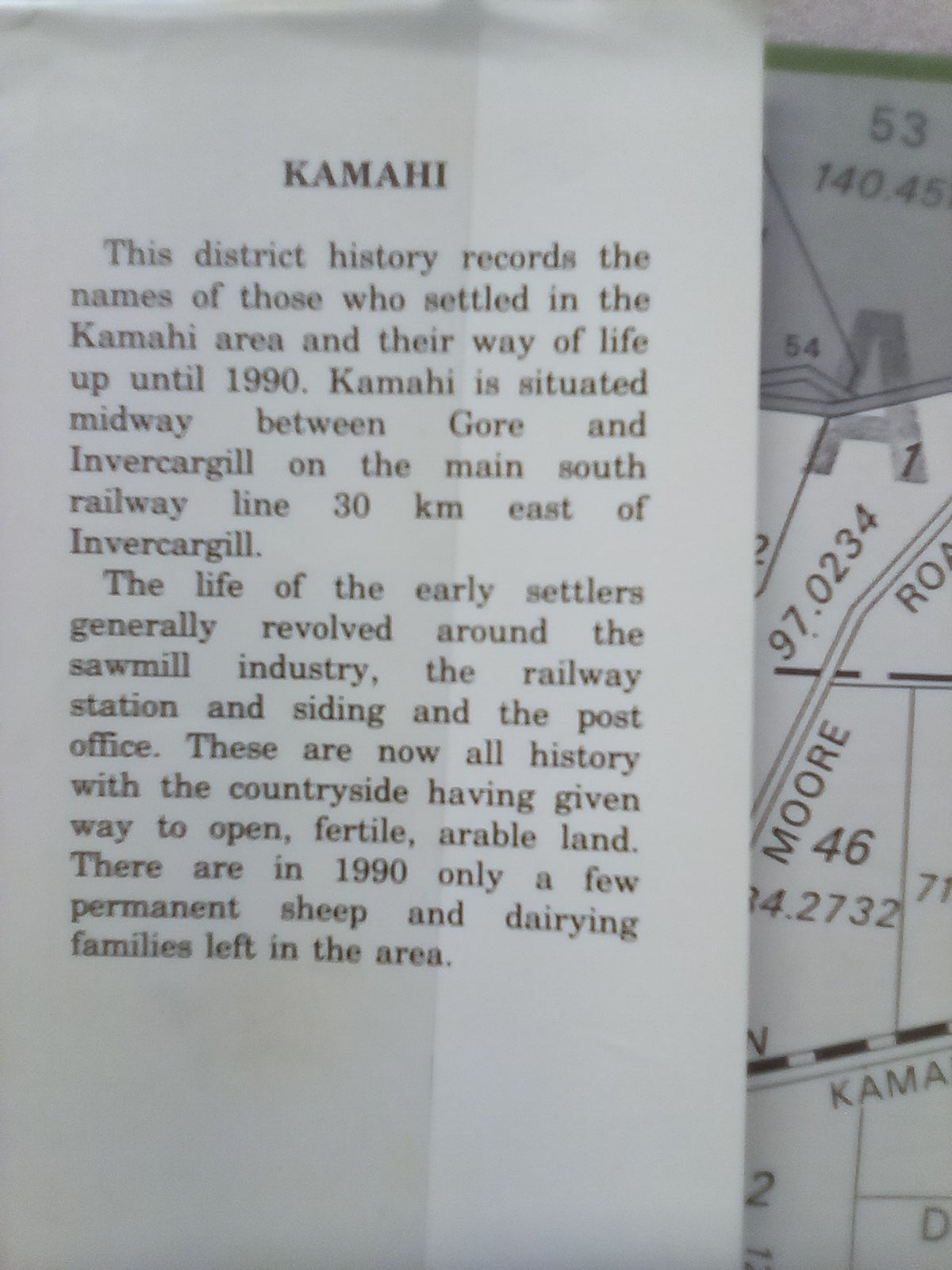 Kamahi - A District History by Merv Halliday