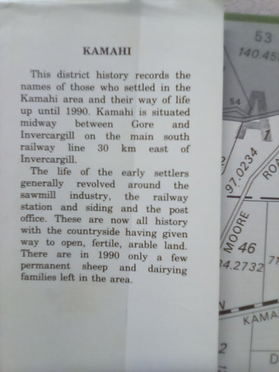 Kamahi - A District History by Merv Halliday