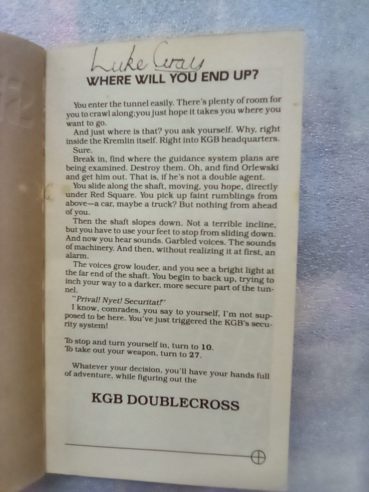 KGB Doublecross - Sniper! Adventure Gamebook 4 (TSR Choose your own adventure)