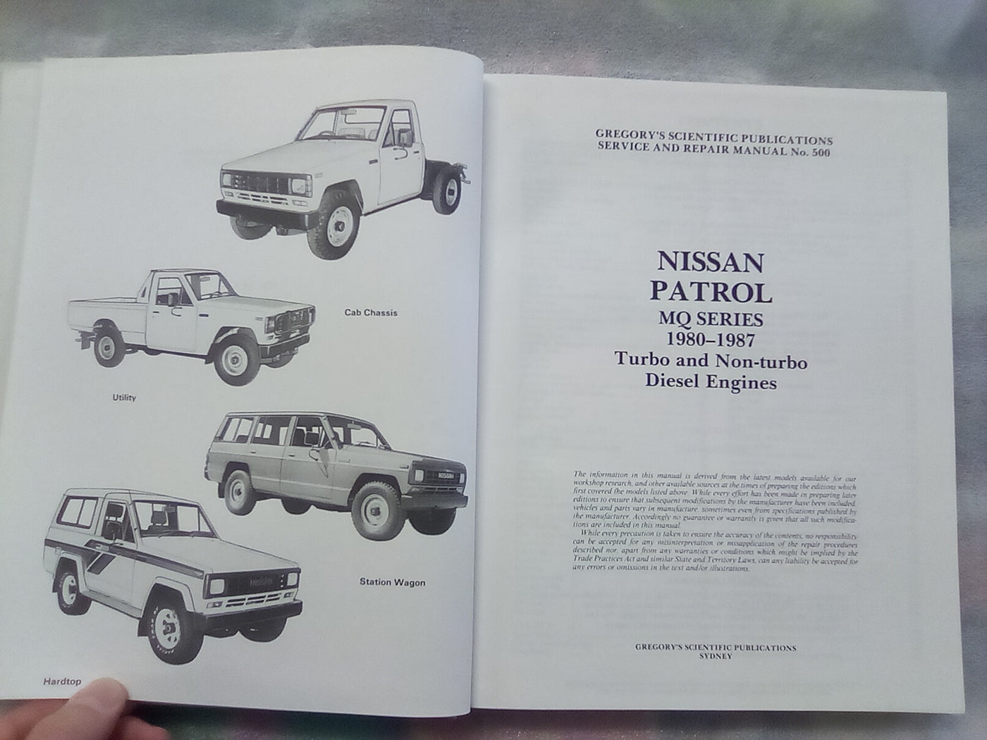 Nissan Patrol MQ Series 1980-1987 Diesel Repair Manual – Atlantis Books