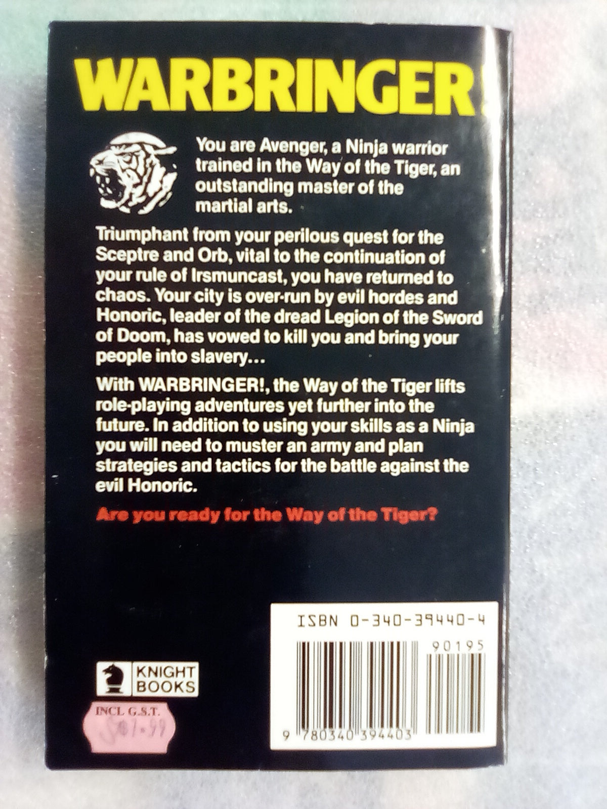 The Way of the Tiger Book 5 - Warbringer! (Fighting Fantasy)