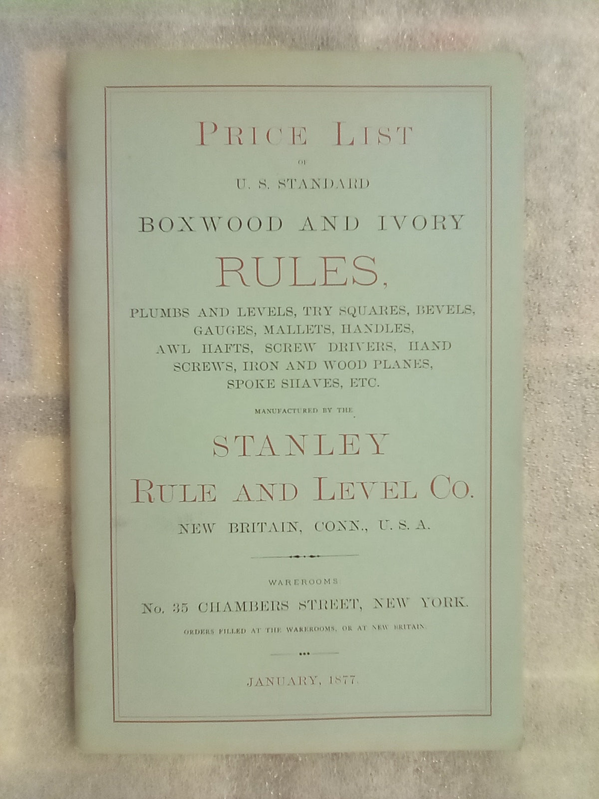 (Reprinted) Stanley Rule & Level Co. Price list 1864 to 1888 - 8 Volumes