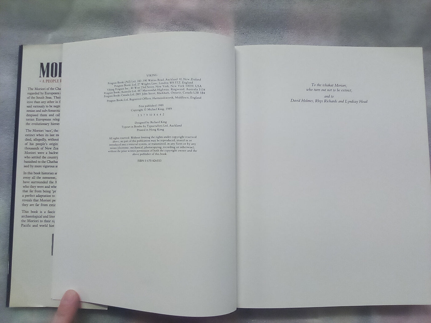 Moriori - A People Rediscovered (1989) by Michael King