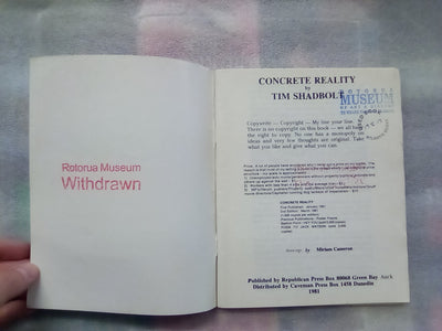 Concrete Reality (1981) - Poems by Tim Shadbolt