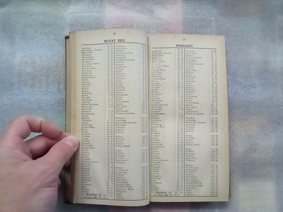 New Zealand Railways Guards Distance Tables North Island Auckland - Opua - Ohakune (1948)