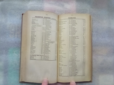 New Zealand Railways Guards Distance Tables North Island Auckland - Opua - Ohakune (1948)
