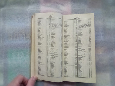 New Zealand Railways Guards Distance Tables South Island Lyttelton - Picton - Oamaru (1950)