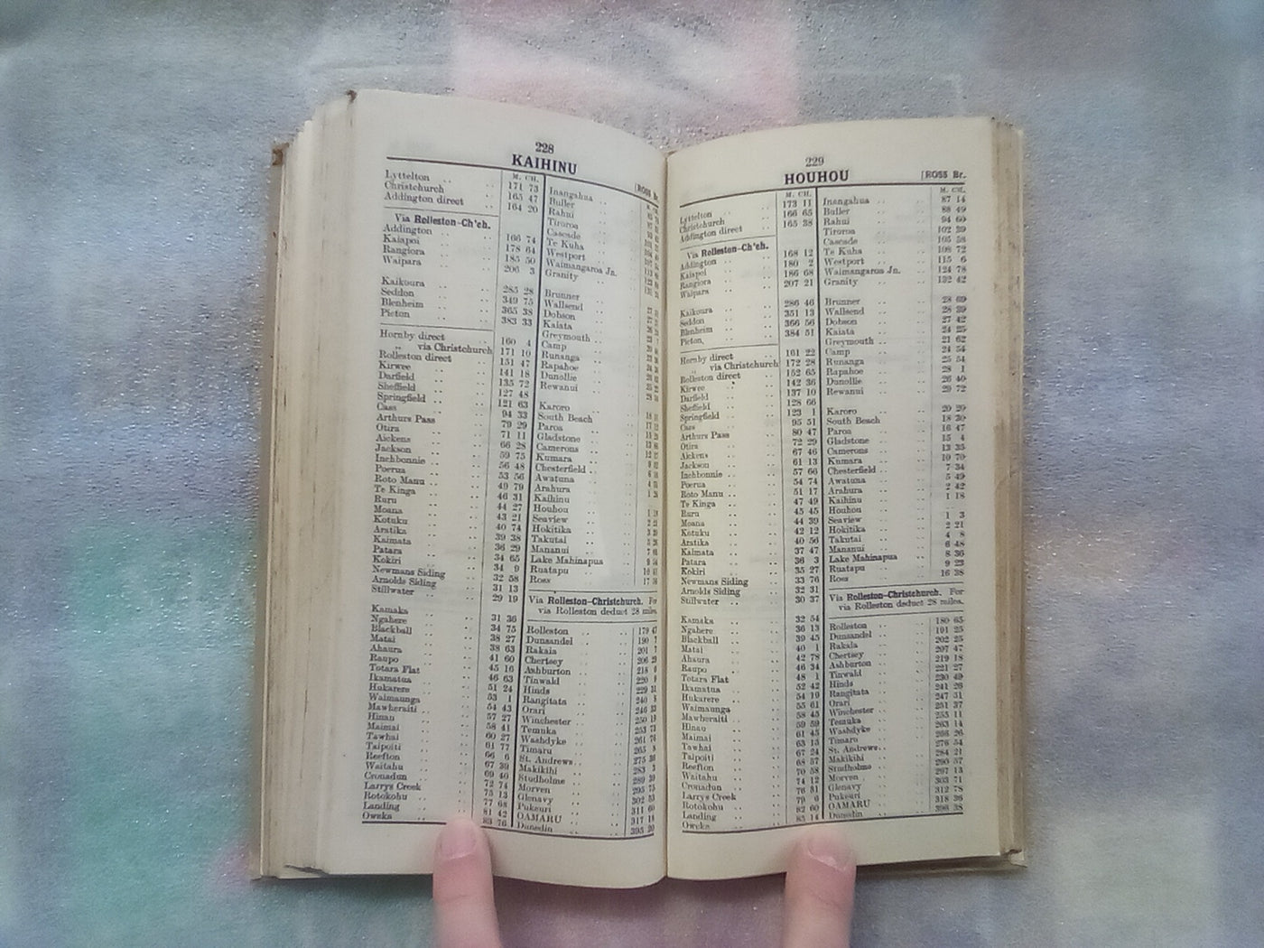 New Zealand Railways Guards Distance Tables South Island Lyttelton - Picton - Oamaru (1950)