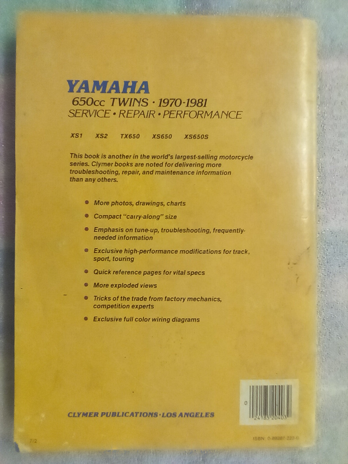 Yamaha 650cc Twins 1970 to 1981 Service & Repair Manual by Clymer