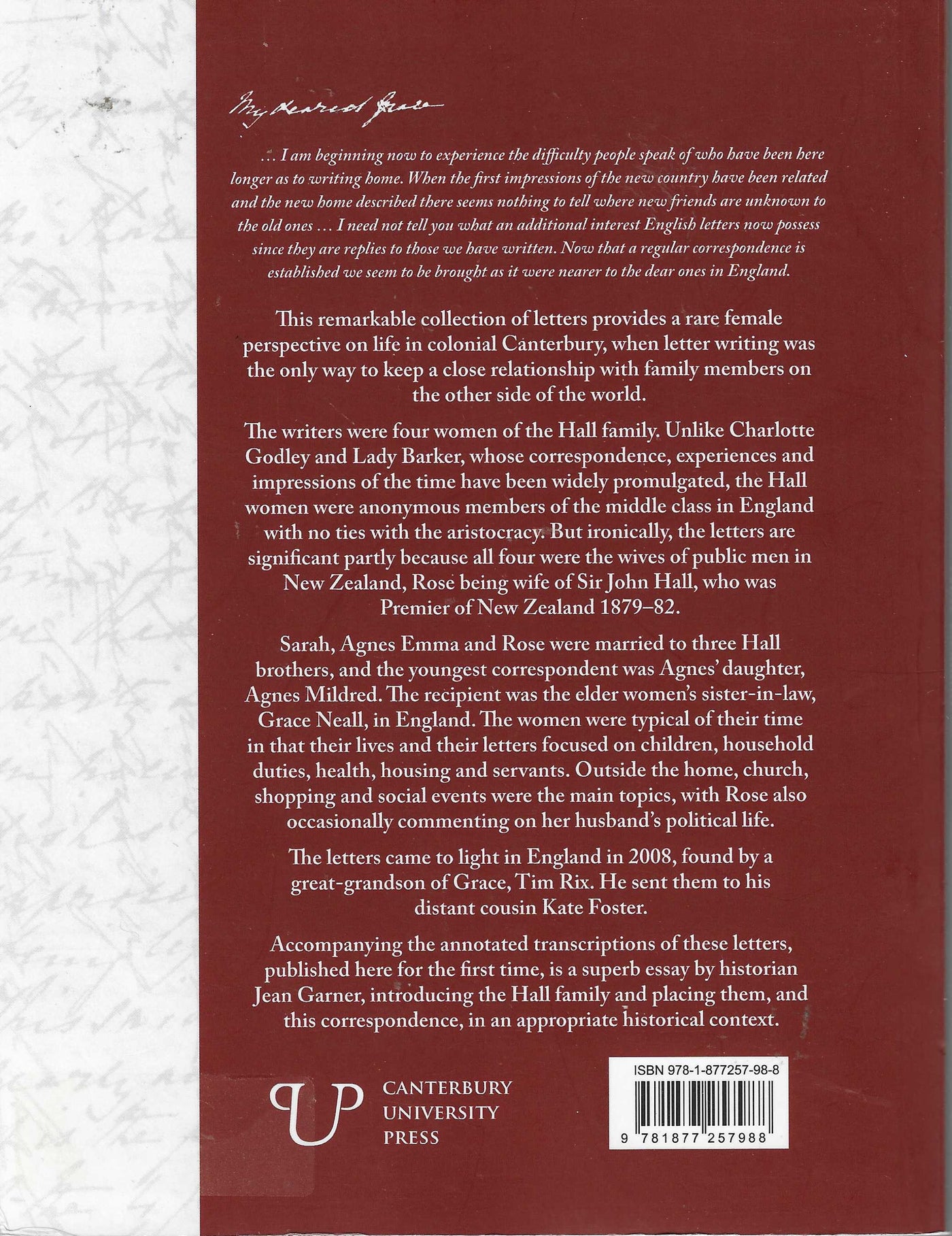 Letters to Grace: Writing Home From Colonial New Zealand