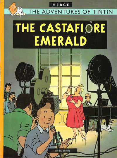 This image is of the cover for a new copy of The Castafiore Emerald by Hergé. Note: we put each of our Tintin books in a comic bag.
